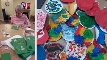 Manchester care home Residents craft homemade Christmas gifts to send to their loved ones